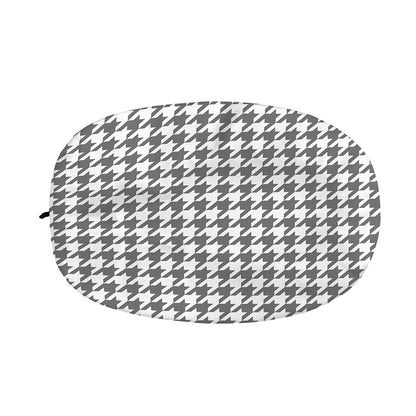 Grey And White Houndstooth Pattern Print Car Side Mirror Covers