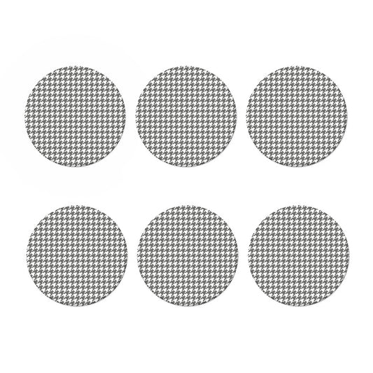 Grey And White Houndstooth Pattern Print Coaster Set