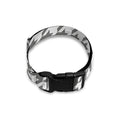 Grey And White Houndstooth Pattern Print Dog Collar