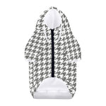 Grey And White Houndstooth Pattern Print Dog Zip Up Hoodie