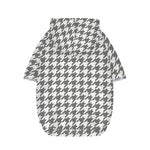 Grey And White Houndstooth Pattern Print Dog Zip Up Hoodie