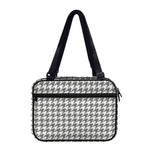 Grey And White Houndstooth Pattern Print Double Strap Bible Bag