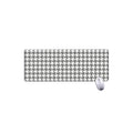 Grey And White Houndstooth Pattern Print Extended Mouse Pad