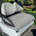 Grey And White Houndstooth Pattern Print Golf Cart Seat Cover