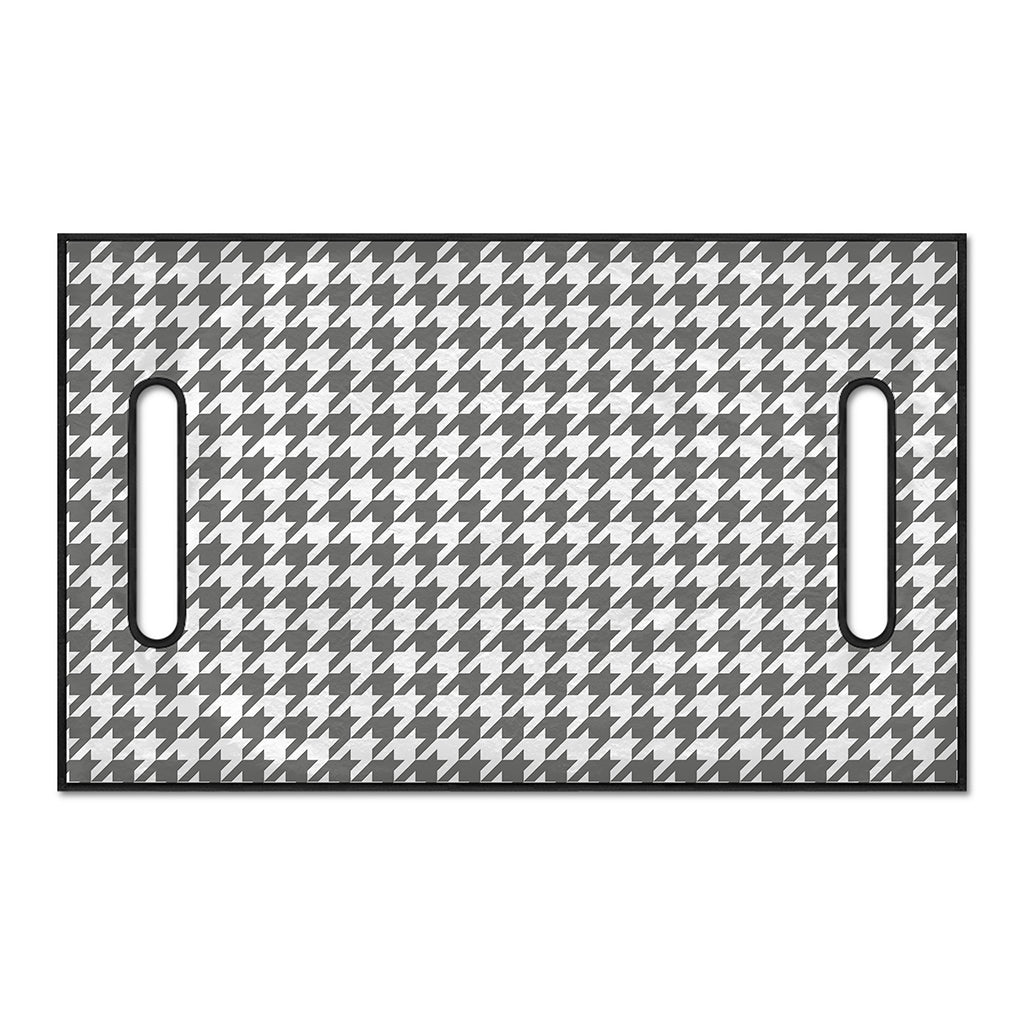 Grey And White Houndstooth Pattern Print Golf Cart Seat Cover