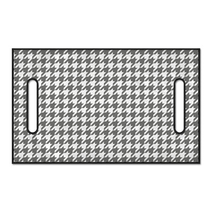 Grey And White Houndstooth Pattern Print Golf Cart Seat Cover