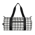 Grey And White Houndstooth Pattern Print Gym Bag