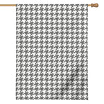 Grey And White Houndstooth Pattern Print House Flag
