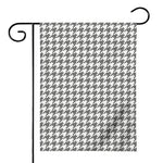 Grey And White Houndstooth Pattern Print House Flag