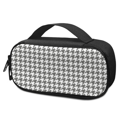 Grey And White Houndstooth Pattern Print Insulin Cooler Travel Case
