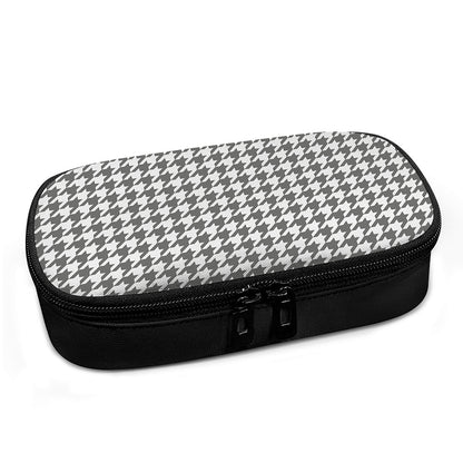 Grey And White Houndstooth Pattern Print Insulin Cooler Travel Case