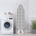 Grey And White Houndstooth Pattern Print Ironing Board Cover