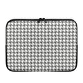 Grey And White Houndstooth Pattern Print Laptop Sleeve