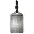 Grey And White Houndstooth Pattern Print Luggage Tag