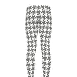 Grey And White Houndstooth Pattern Print Men's leggings