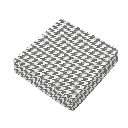 Grey And White Houndstooth Pattern Print Outdoor Seat Cushion Cover