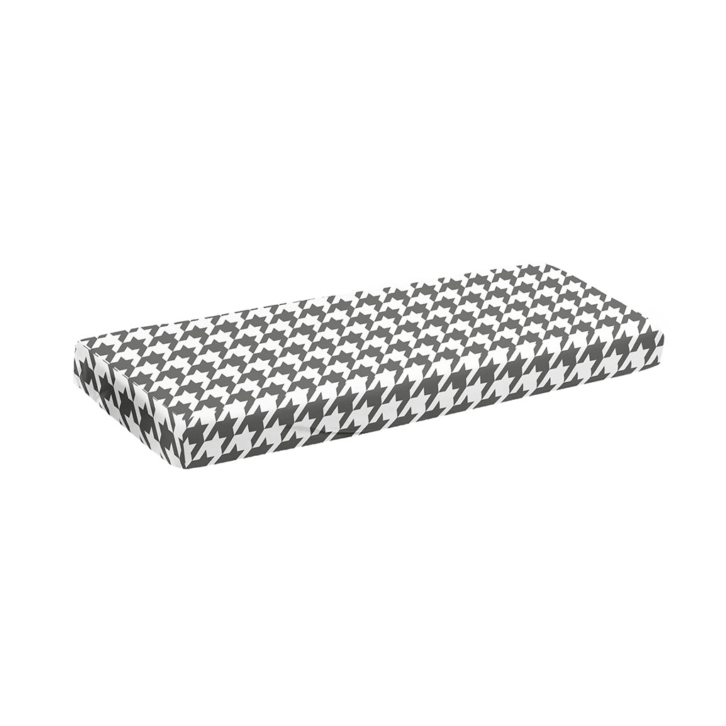 Grey And White Houndstooth Pattern Print Piano Keyboard Cover
