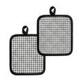 Grey And White Houndstooth Pattern Print Pot Holders