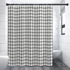 Grey And White Houndstooth Pattern Print Premium Shower Curtain