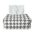 Grey And White Houndstooth Pattern Print Rectangle Tissue Box Cover