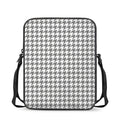 Grey And White Houndstooth Pattern Print Rectangular Crossbody Bag