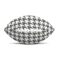Grey And White Houndstooth Pattern Print Rugby Ball