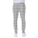 Grey And White Houndstooth Pattern Print Scuba Joggers