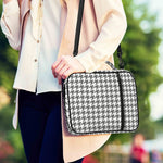 Grey And White Houndstooth Pattern Print Shoulder Strap Bible Bag