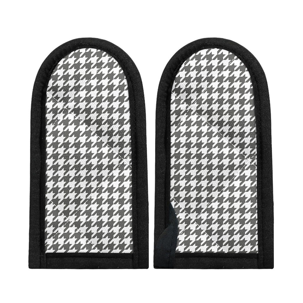 Grey And White Houndstooth Pattern Print Skillet Handle Cover