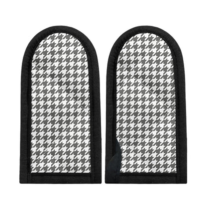 Grey And White Houndstooth Pattern Print Skillet Handle Cover