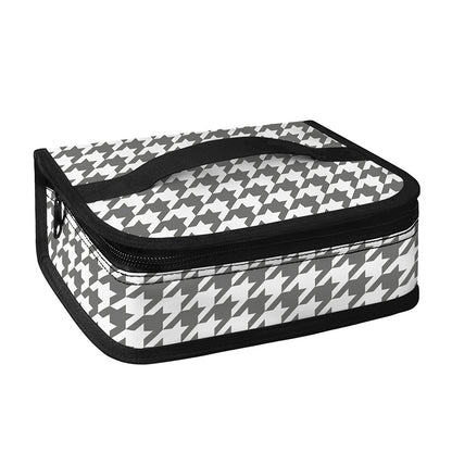 Grey And White Houndstooth Pattern Print Small Lunch Bag