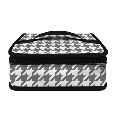 Grey And White Houndstooth Pattern Print Small Lunch Bag