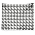 Grey And White Houndstooth Pattern Print Tapestry