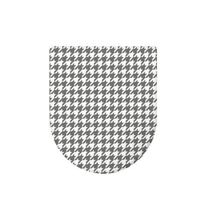 Grey And White Houndstooth Pattern Print Toilet Lid Cover