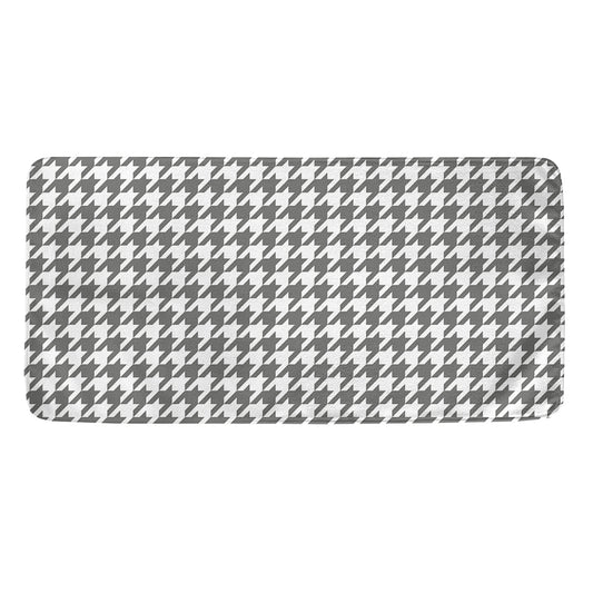 Grey And White Houndstooth Pattern Print Towel