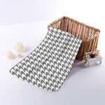 Grey And White Houndstooth Pattern Print Towel