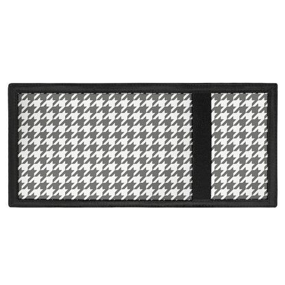Grey And White Houndstooth Pattern Print Trifold Wallet