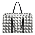 Grey And White Houndstooth Pattern Print Utility Tote Bag