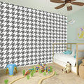 Grey And White Houndstooth Pattern Print Wall Sticker