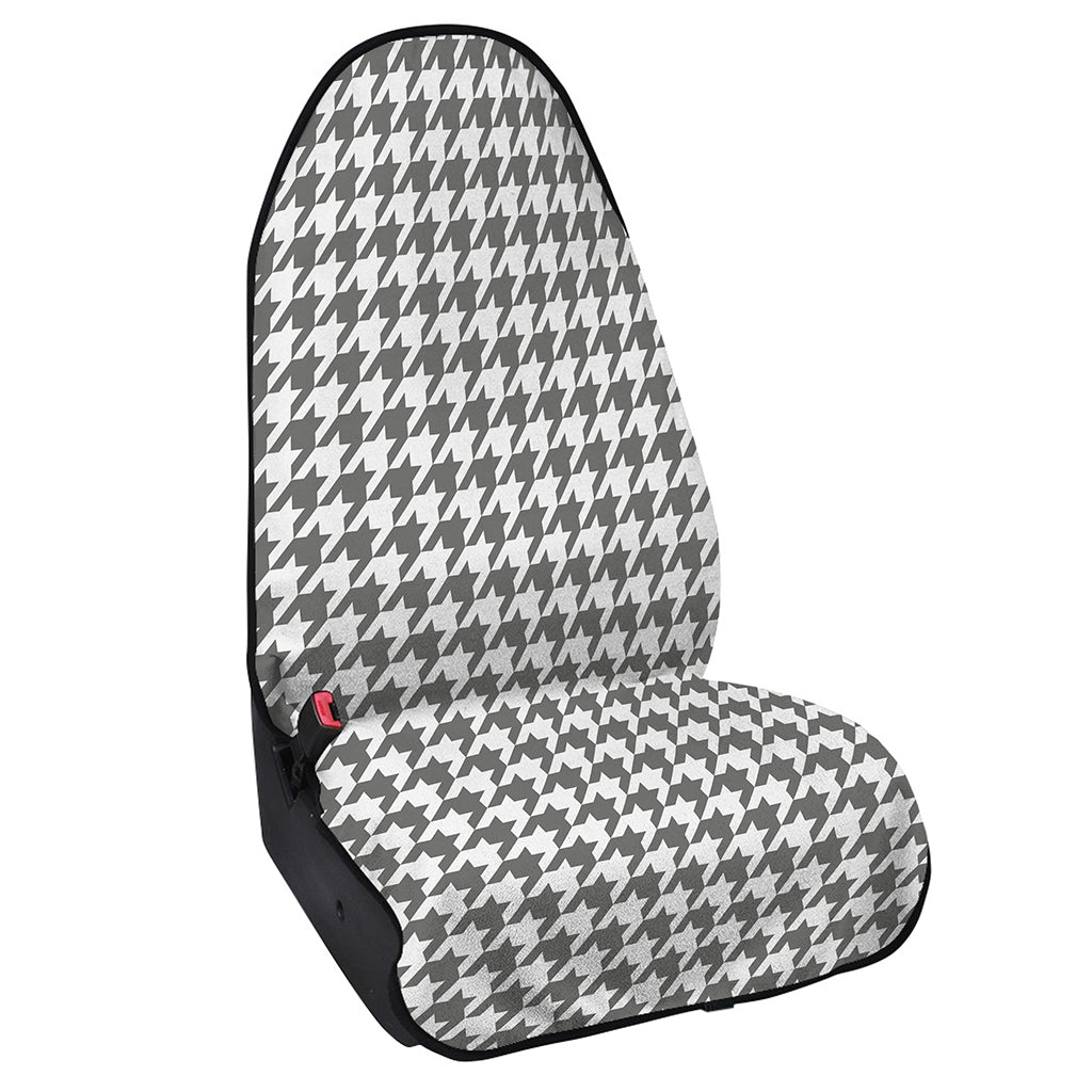 Grey And White Houndstooth Pattern Print Waterproof Car Seat Cover