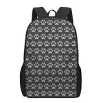 Grey And White Paw Knitted Pattern Print 17 Inch Backpack
