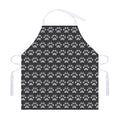 Grey And White Paw Knitted Pattern Print Adjustable Apron