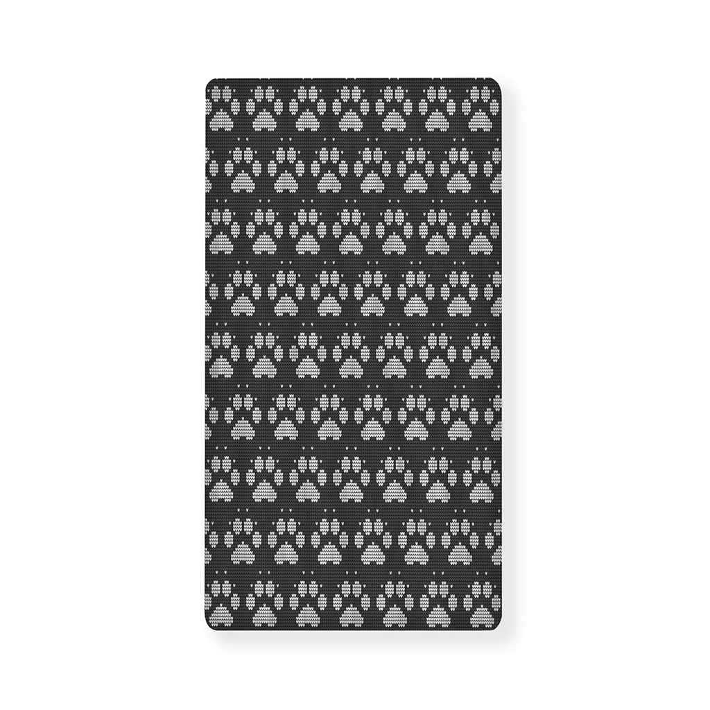 Grey And White Paw Knitted Pattern Print Baby Crib Sheet