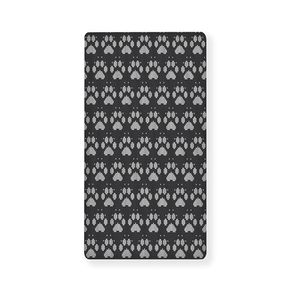 Grey And White Paw Knitted Pattern Print Baby Crib Sheet