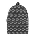 Grey And White Paw Knitted Pattern Print School Backpack