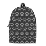 Grey And White Paw Knitted Pattern Print Backpack