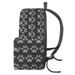 Grey And White Paw Knitted Pattern Print Backpack