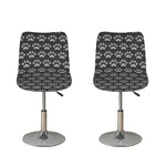 Grey And White Paw Knitted Pattern Print Bar Stool Covers