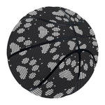 Grey And White Paw Knitted Pattern Print Basketball
