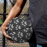 Grey And White Paw Knitted Pattern Print Basketball